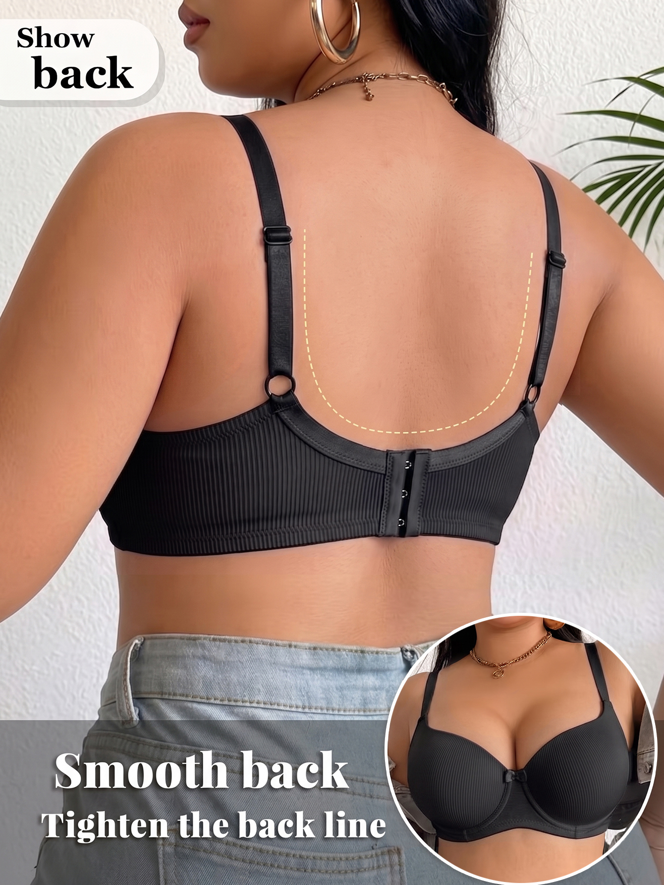 Plus Size Women Bra Thin Cup U - đánh giá và giá Plunge Bra Push Up