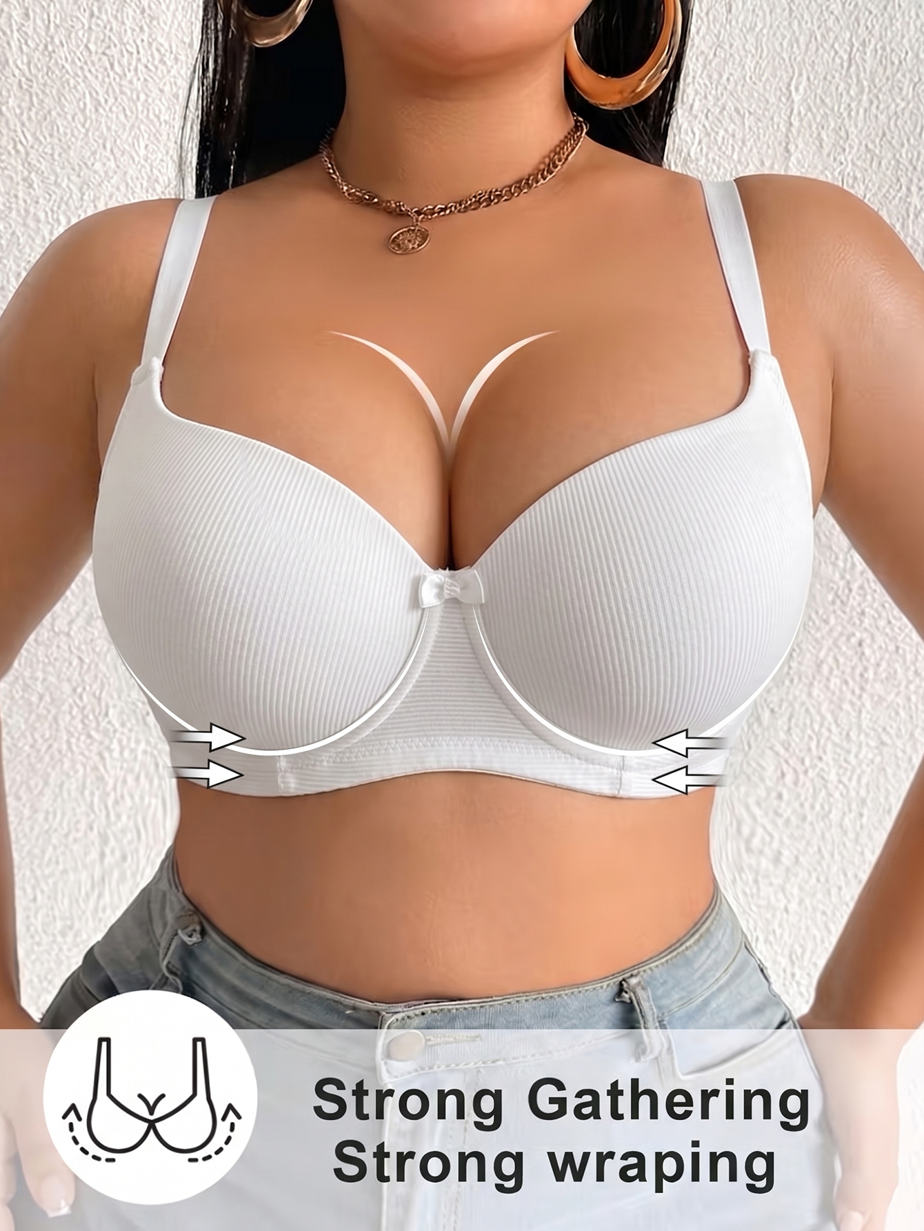 Plus Size Women Bra Thin Cup U - đánh giá và giá Plunge Bra Push Up