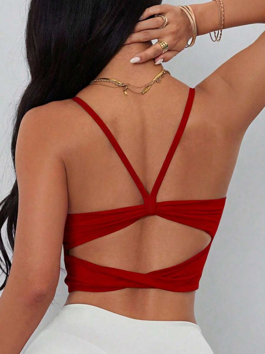 Womens Criss-Cross Strap Racer - đánh giá và giá Sports Bra Racerback