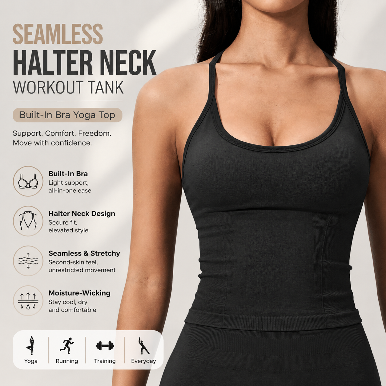 Luxury 2 in 1 Yoga Tank Top wi - đánh giá và giá T Shirt Bra Seamless