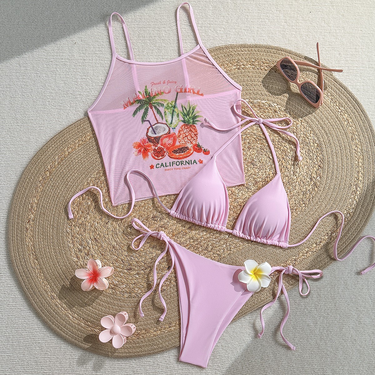 Fruit Print Bikini Bra Top Pas - đánh giá và giá Sheer Mesh Bra